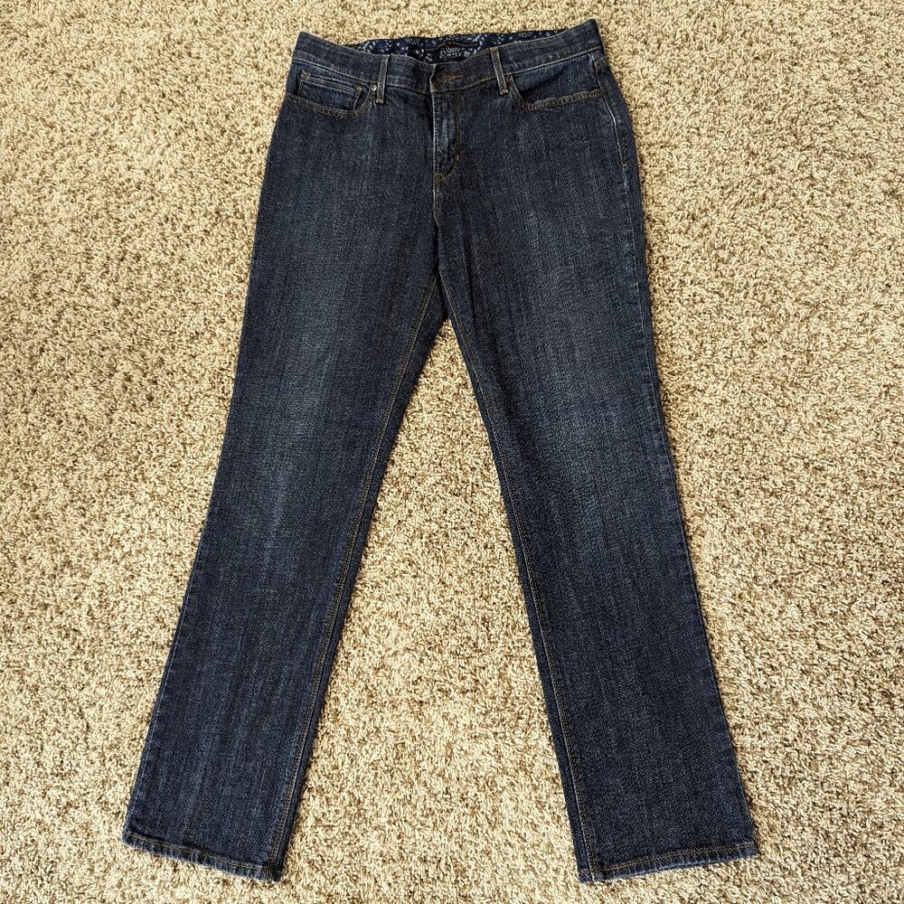 Levis Size 12 Stretch Perfect Waist Straight 525 Dark Wash Denim Blue Jeans